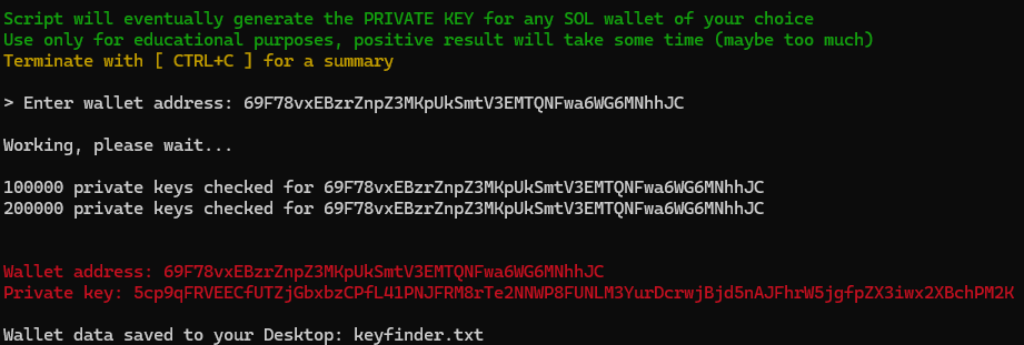 Solana Wallet Private Key Finder [ FREE ]